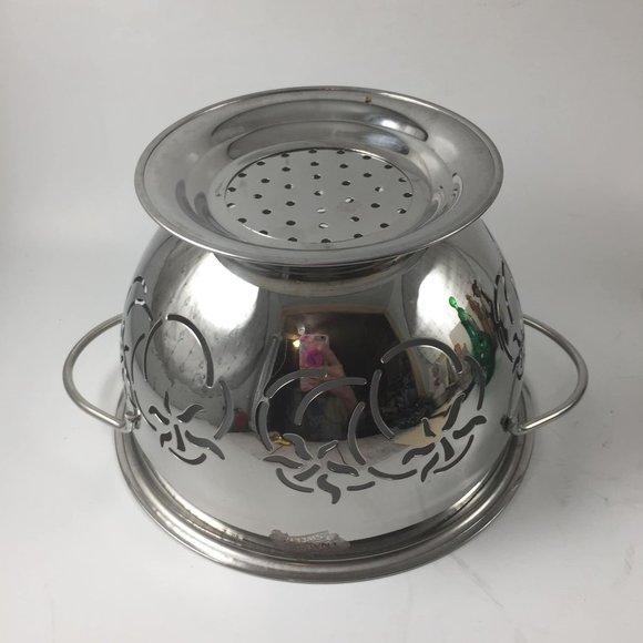 Nature Sweet Chrome Footed Colander 7" across - Picture 4 of 5